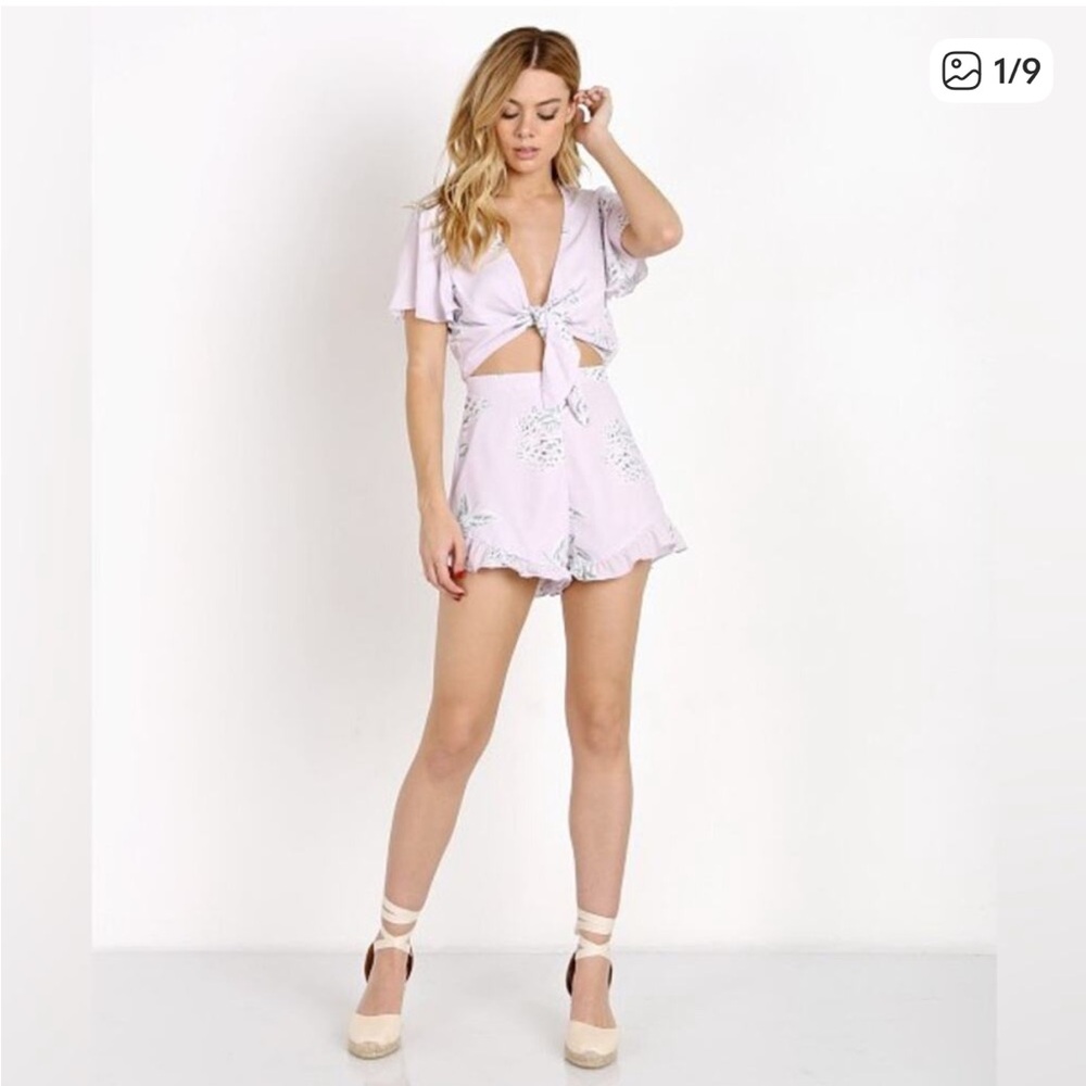 Show Me Your MuMu Pastel Lavender Floral Romper